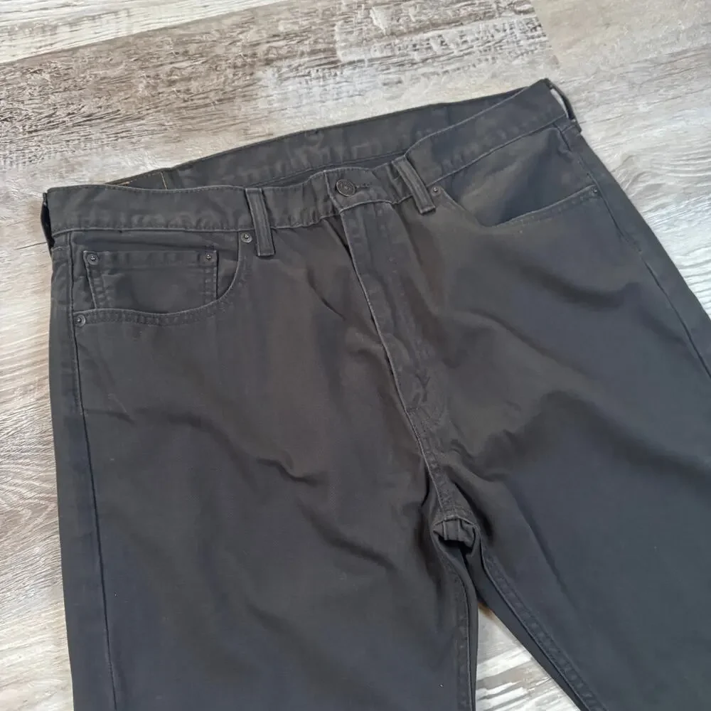 Levi’s 505 Gray Black Denim Jeans Straight Leg Classic Minimalist W38 L30